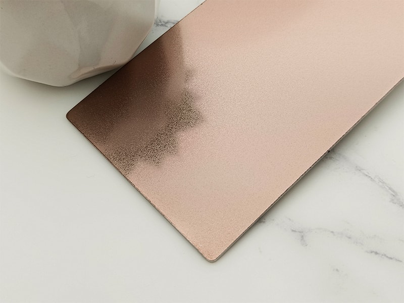 Rose Gold Bead Blasted Finish Stainless Steel Sheet